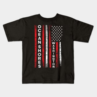 OCEAN SHORES WASHINGTON USA FLAG DISTRESSED Kids T-Shirt